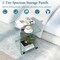 Glass End Table 2-Tier Shelf Mobile Detachable Wheels Sofa Side Table